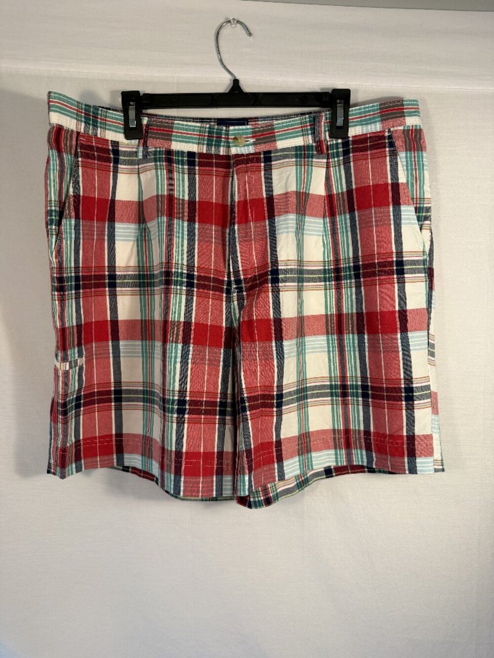 Saddlebred Men 40‎ Red Plaid Chino Shorts